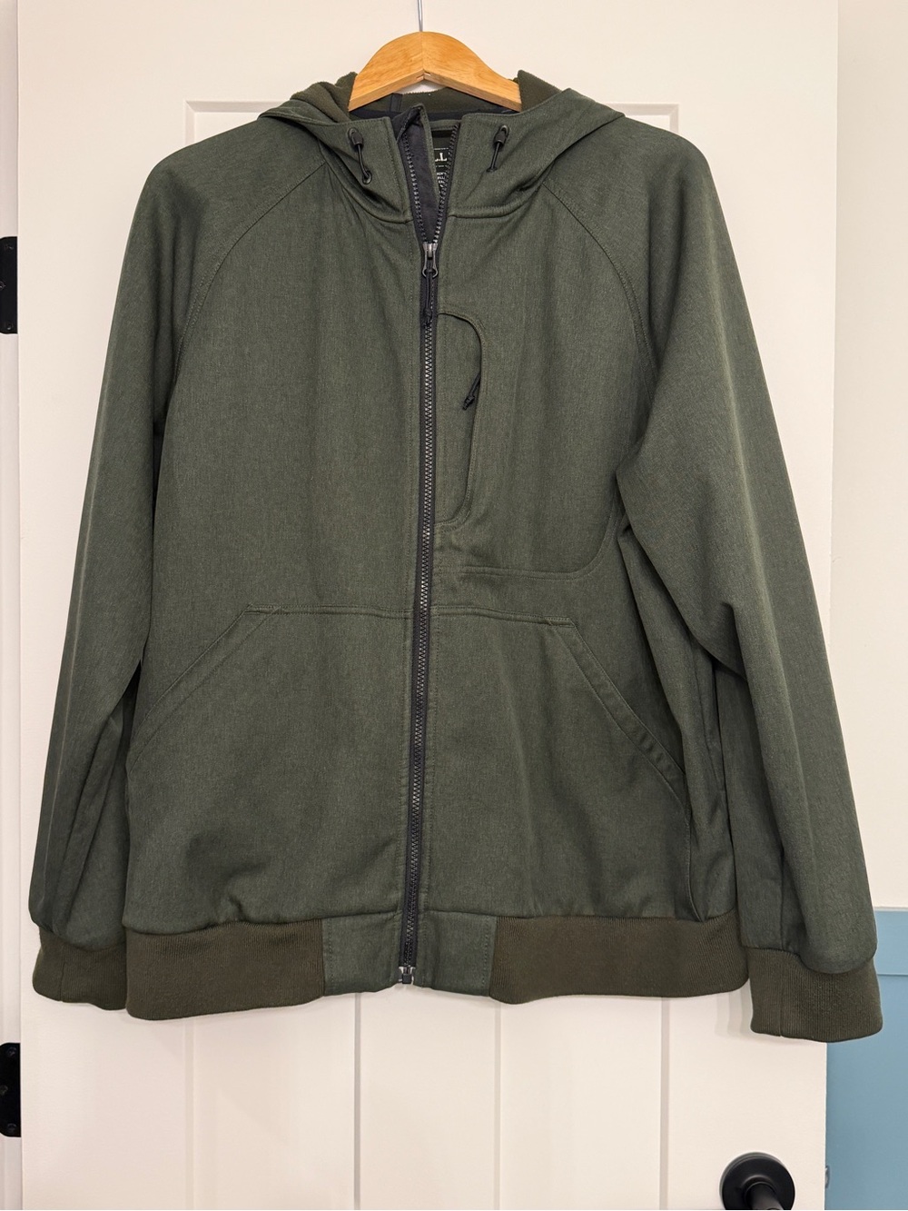 L.L. Bean Olive Hooded Zip-Up Jacket Large